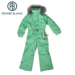 Poivre Blanc Combinaison De Ski Fille Véritable Fourure