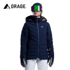 Doudoune De Ski ORAGE Riya Bleu Marine Femme